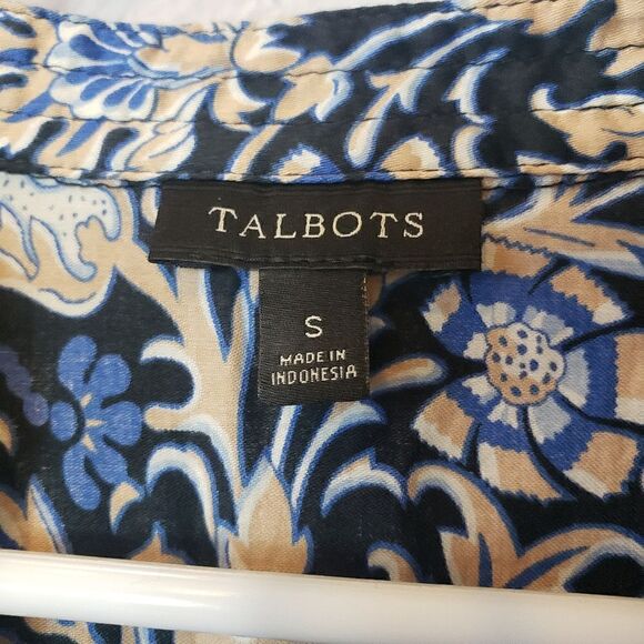 TALBOTS Floral V-neck Lighting Blouse Top - Picture 5 of 7